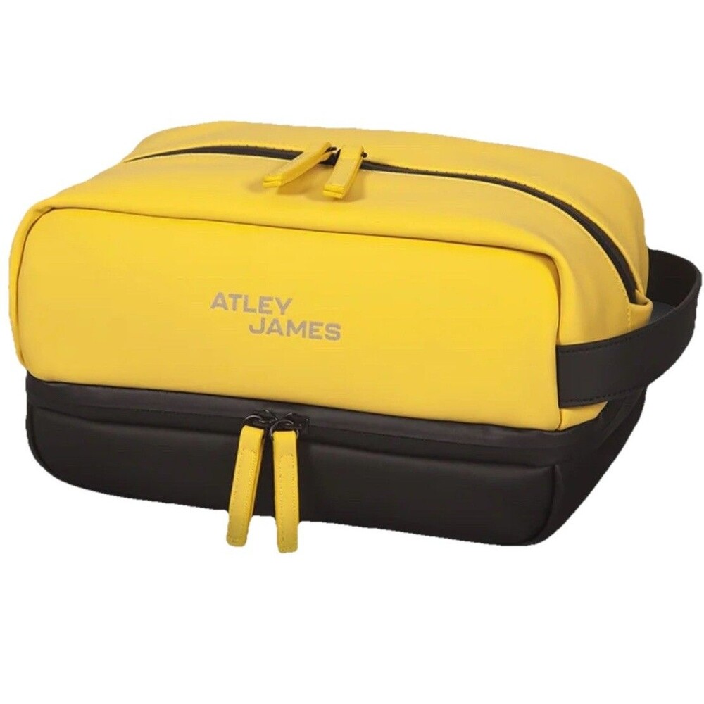 Atley James Yellow Black Travel Toiletry Bag Dopp Kit Gym NWT Waterproof